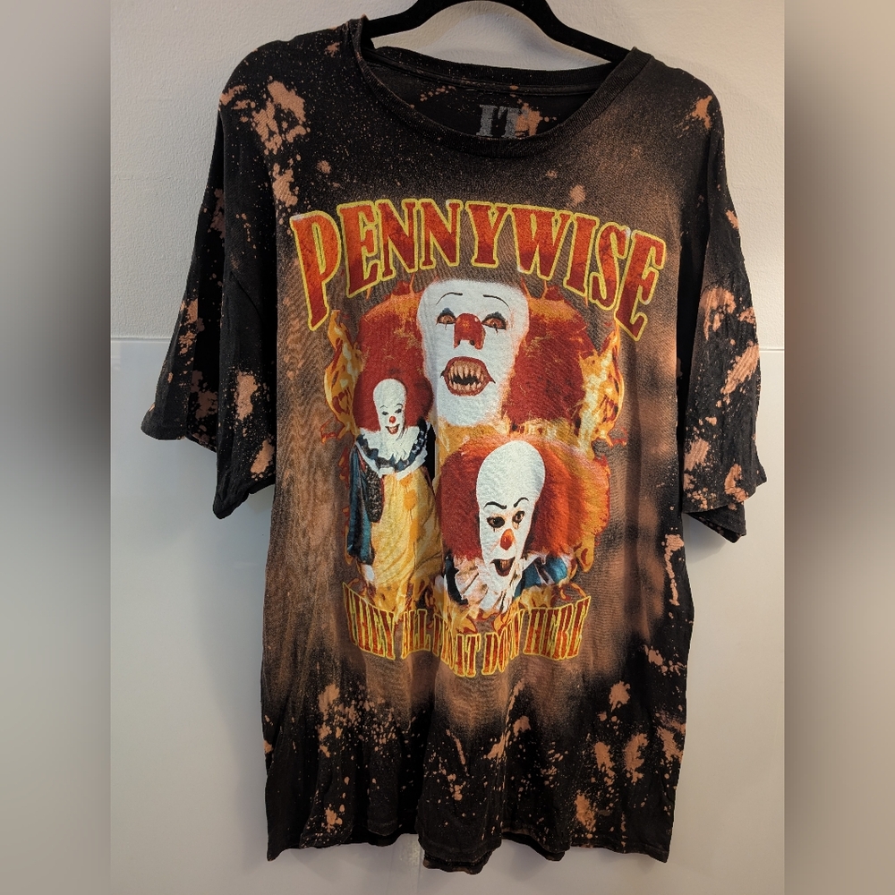 It Movie Pennywise T-Shirt XL Acid Washed